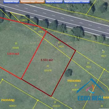 Prodej pozemku na stavbu RD 1832 m2 s krásným výhledem 5 min. od Děčína, Huntířov