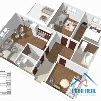 Prodej novostavby RD (B), s velkou, rovinatou zahradou, pozemky 899 m2, TČ, Plaňany, okres Kolín