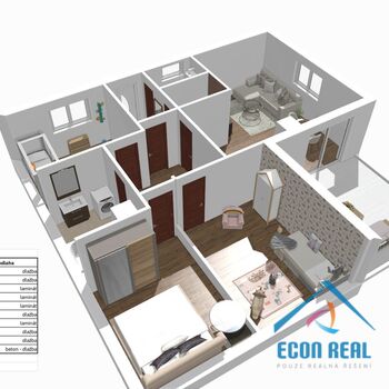 Prodej novostavby RD (B), s velkou, rovinatou zahradou, pozemky 899 m2, TČ, Plaňany, okres Kolín