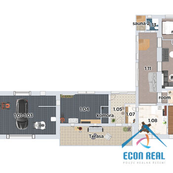 Prodej RD s dvojgaráží, saunou, vířivkou a bazénem, Svatava u Černovic