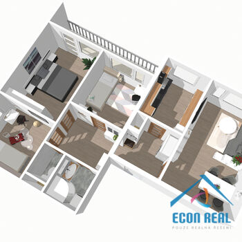 Prodej rodinného, světlého bytu 4+1, 74,6 m2 s lodžií a sklepem, sídliště Cukrovar, Kralupy n/V.