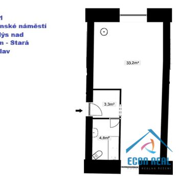 Pronájem světlého bytu 1kk, 41 m2, Mariánské nám., Stará Boleslav