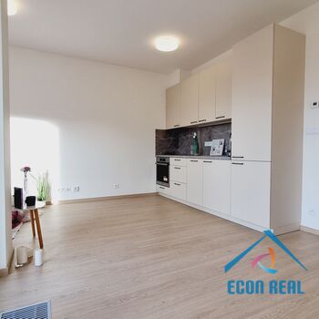 Pronájem vzdušného bytu 1kk, s lodžií, sklepem a parkováním, novostavba BD Divišovská, Praha, Chodov