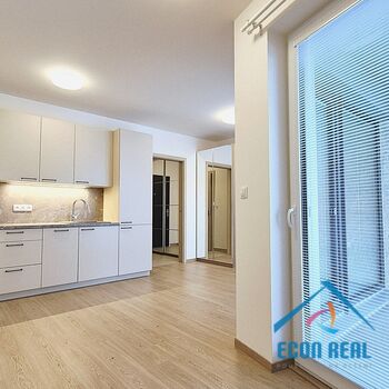 Pronájem vzdušného bytu 1kk, s lodžií, sklepem a parkováním, novostavba BD Divišovská, Praha, Chodov