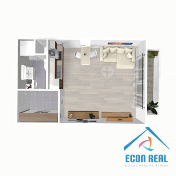 Prodej útulného bytu 1kk s lodžií, sklepem a garážovým stáním, Sluneční náměstí, Praha 13 Stodůlky