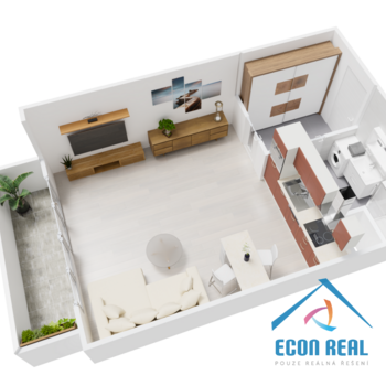 Prodej útulného bytu 1kk s lodžií, sklepem a garážovým stáním, Sluneční náměstí, Praha 13 Stodůlky