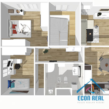Pronájem bytu 3+1, 82 m2, balkon, 2 garáže, Královická ul., Praha 10 Strašnice,